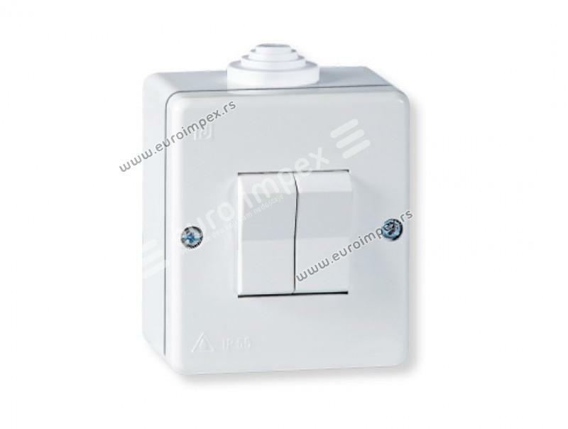 Sklopka serijska OG IP55 10A bela 212 Aling