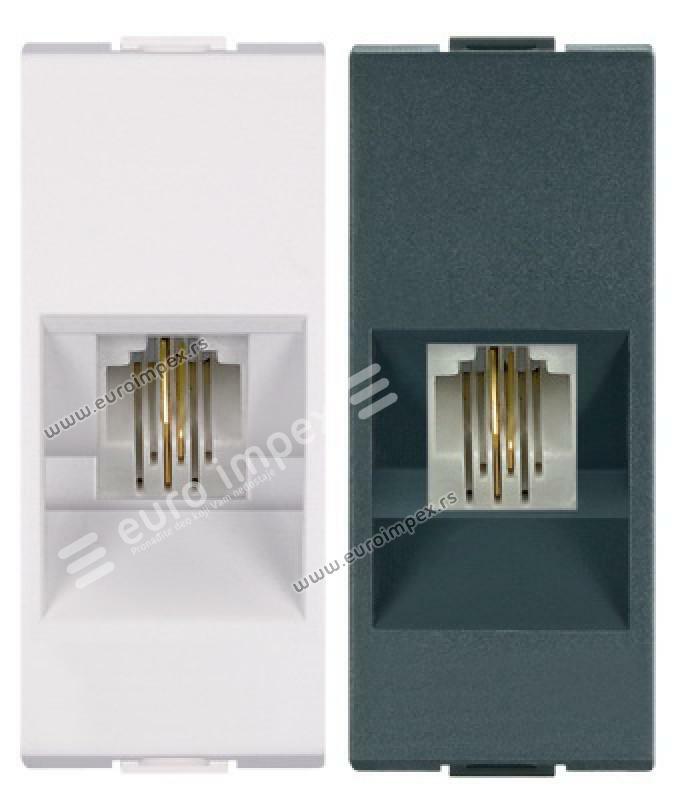 Prikljucnica telefonska RJ12 6/2 bela 661.0 Aling Mode