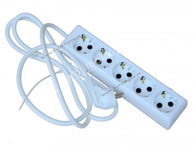 PRODUŽNI KABL 5 MESTA 2m PP/J 3x1,5mm2 TEHNOELEKTRO TE 0090