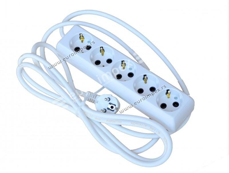 PRODUŽNI KABL 5 MESTA 3m PP/J 3x1,5mm2 TEHNOELEKTRO TE 0091