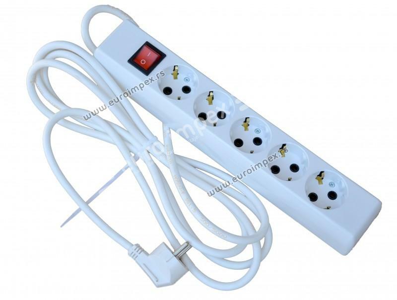 PRODUŽNI KABL 5 MESTA 5m PP/J 3x1,5mm2 TEHNOELEKTRO TE 0092