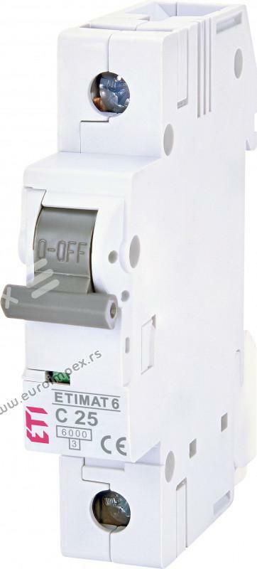 AUTOMATSKI OSIGURAC 1-P 6KA C-25A limitator ETI