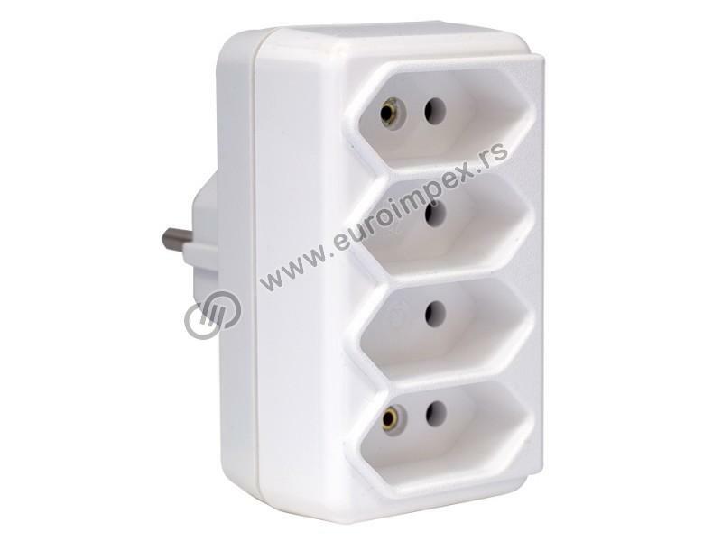 ČETVOROSTRUKI EURO RAZVODNIK 4 PRIKLJUČNICE 2221 NOPAL