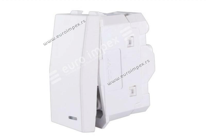 733201.2 Sklopka naizmenična 10AX 250V ~sa LOKATOROM Signal BELA Nopal Lux Interio