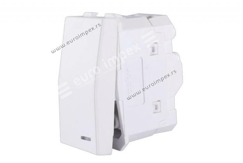 734401.2 Sklopka ukrsna 16AX 250V ˜ sa lokatorom Signal BELA Nopal Lux Interio