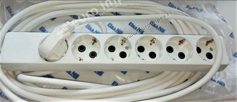 PRODUŽNI KABL 6 MESTA 5m PP/J 3x1,5mm2 608 ELKA,EM
