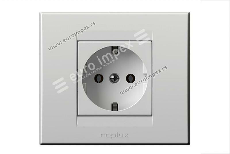 842311.2 Priključnica dvopolna 2P+E sa porcelanskim jezgrom 16A Signal BELA Nopal Lux Primera