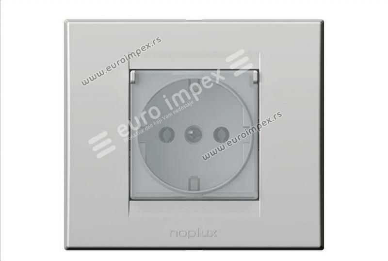 842911.2 Priključnica dvopolna SA POKLOPCEM 2P+E 16A 250V Signal bela Nopal Lux Primera