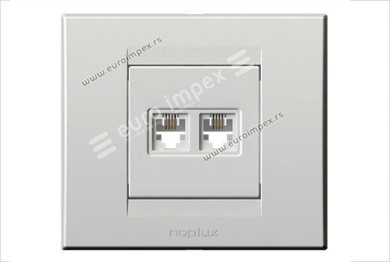 844411.2 Telefonska dupla priključnica RJ11 6/4 Signal bela Nopal Lux Primera