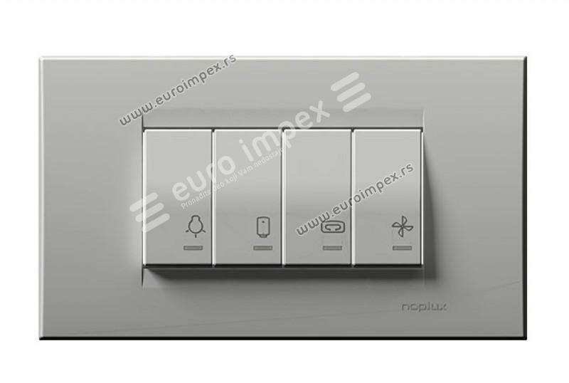 900501.2 UNIVERZALNI INDIKATOR - sklopka za kupatilo sa 4 prekidaca (svetlo 10A, bojler 16A, grejalica 16A, ventilator 10A) Nopal Lux Primera
