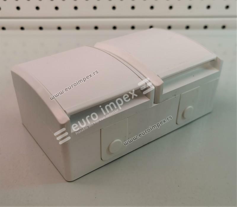 OG DUPLA MONOFAZNA PRIKLJUCNICA ZA NA ZID 16A IP44 BELA k20 502.01 Index