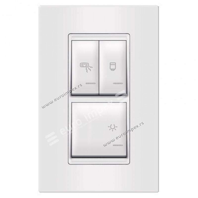 72323.00 UNIVERZALNI VERTIKALNI INDIKATOR Set sklopki za kupatilo 3x16AX 250V~ (svetlo, grejalica, bojler) EXP, beli Aling Experience