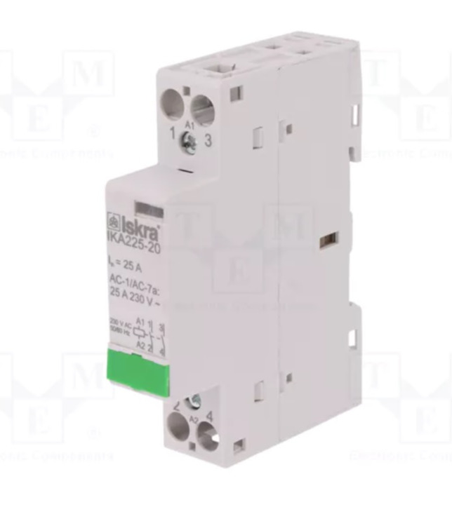 INSTALACIONI KONTAKTOR IKA225-20 230V AC JEDNOPOLNI 25A Iskra