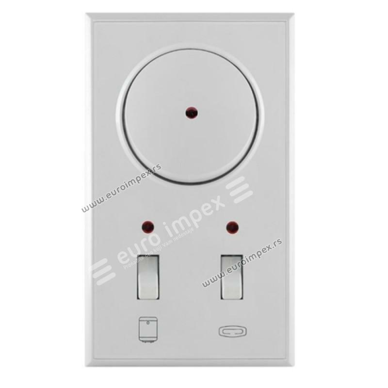 INDIKATOR Vertikalna sklopka za kupatilo 16AX/250V (keramika) sa jednop. sklopkom 10AX/250V (plastika) 7k 11.01.096 PREMIJER PLUS METALKA