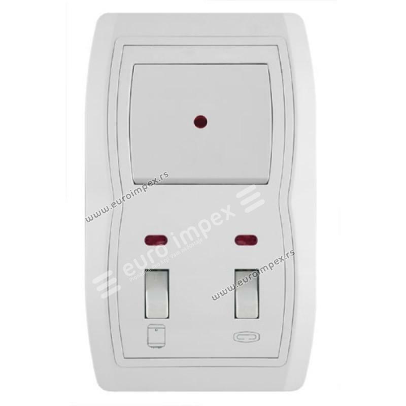 INDIKATOR - Vertikalna sklopka za kupatilo 16AX/250V (keramika) sa jednop. sklopkom 10AX/250V (plastika) 14.01.096 STATUS METALKA