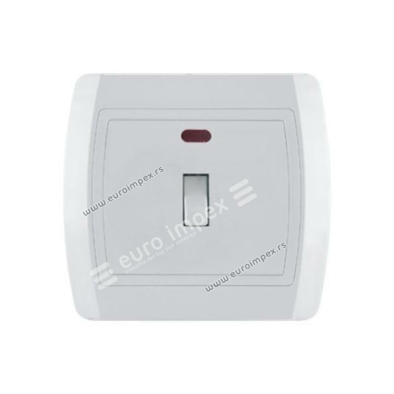 Jednopolna sklopka sa sig.sij. - kip prekidac 16AX/250V 14.01.045  STATUS METALKA