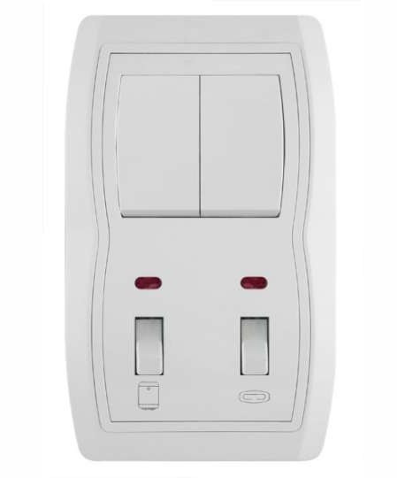 Vertikalna sklopka za kupatilo 16AX/250V (keramika) sa serij. sklopkom 10AX/16AX/250V (plastika) 14.01.097 STATUS METALKA