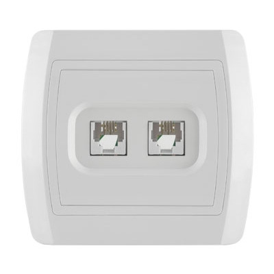 Telefonska priključnica RJ12 6/4 sa dva modula 623K  14.01.072 STATUS METALKA