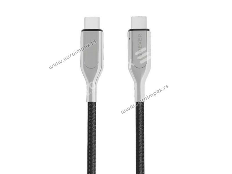 USB KABL USB-C-+USB-C 1,5m 60W crni za brzo punjenje GSM045668 5900495777492