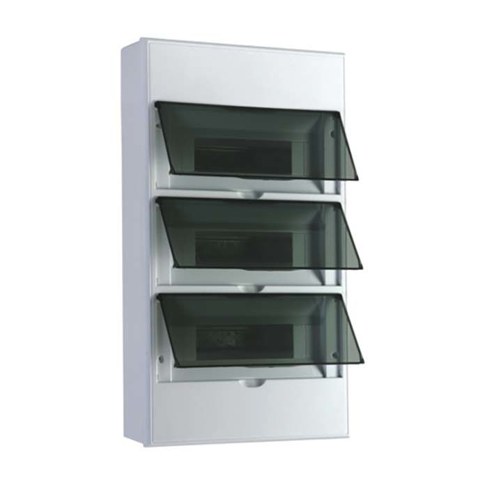 Razvodna tabla 36 za ugradnju NA ZID MAT-36, za 36 modula, transparentna vrata 05.67.81 Metalka