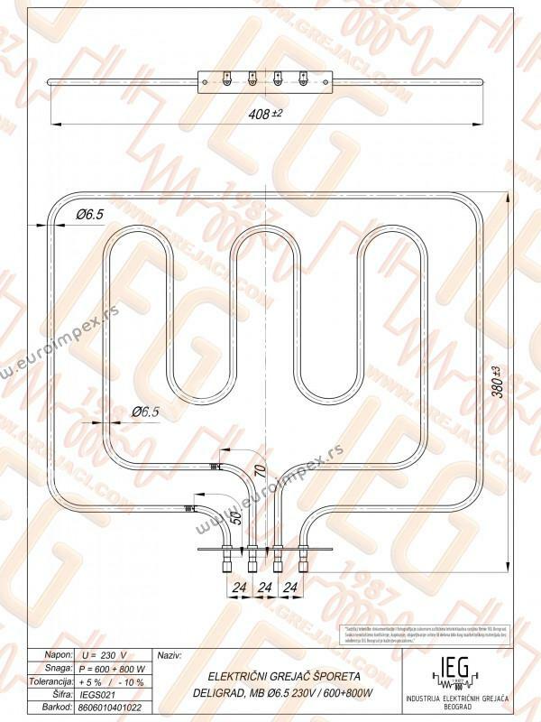 GREJAC ZA EL. ŠTEDNJAK 600/800W DELIGRAD I MB IEGS021 20205900.2