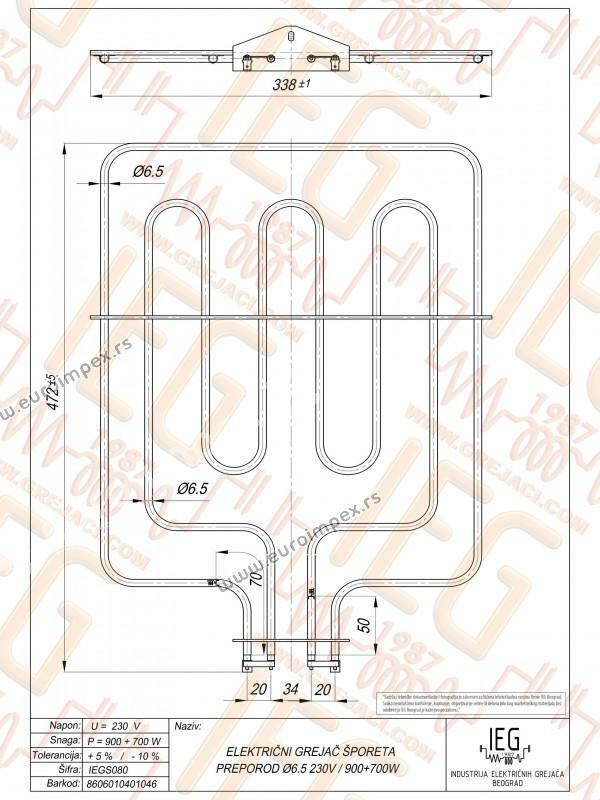 GREJAC ZA EL. ŠTEDNJAK 900/700W PREPOROD IEGS080