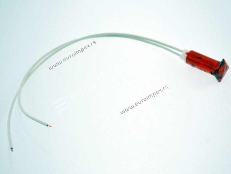 SIGNALNA SIJALICA FI12 SA KABLOM P/F CRVENA