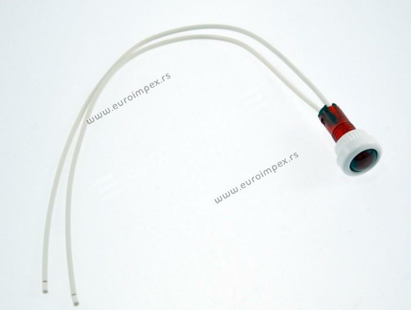 SIGNALNA SIJALICA fi8 SA NAVOJEM PLASTIČNA CRVENA