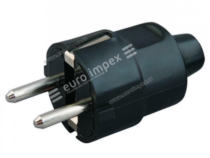 DVOPOLNI UTIKAC 10-16A/250V CRNI SA KONT. ZA UZEMLJENJE TE 0065