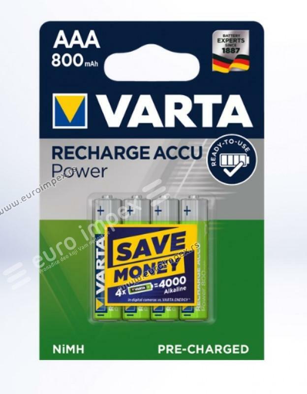 POWER PLAY HR03 AAA 800mAh 1,2V PUNJIVA BATERIJA V42a VARTA