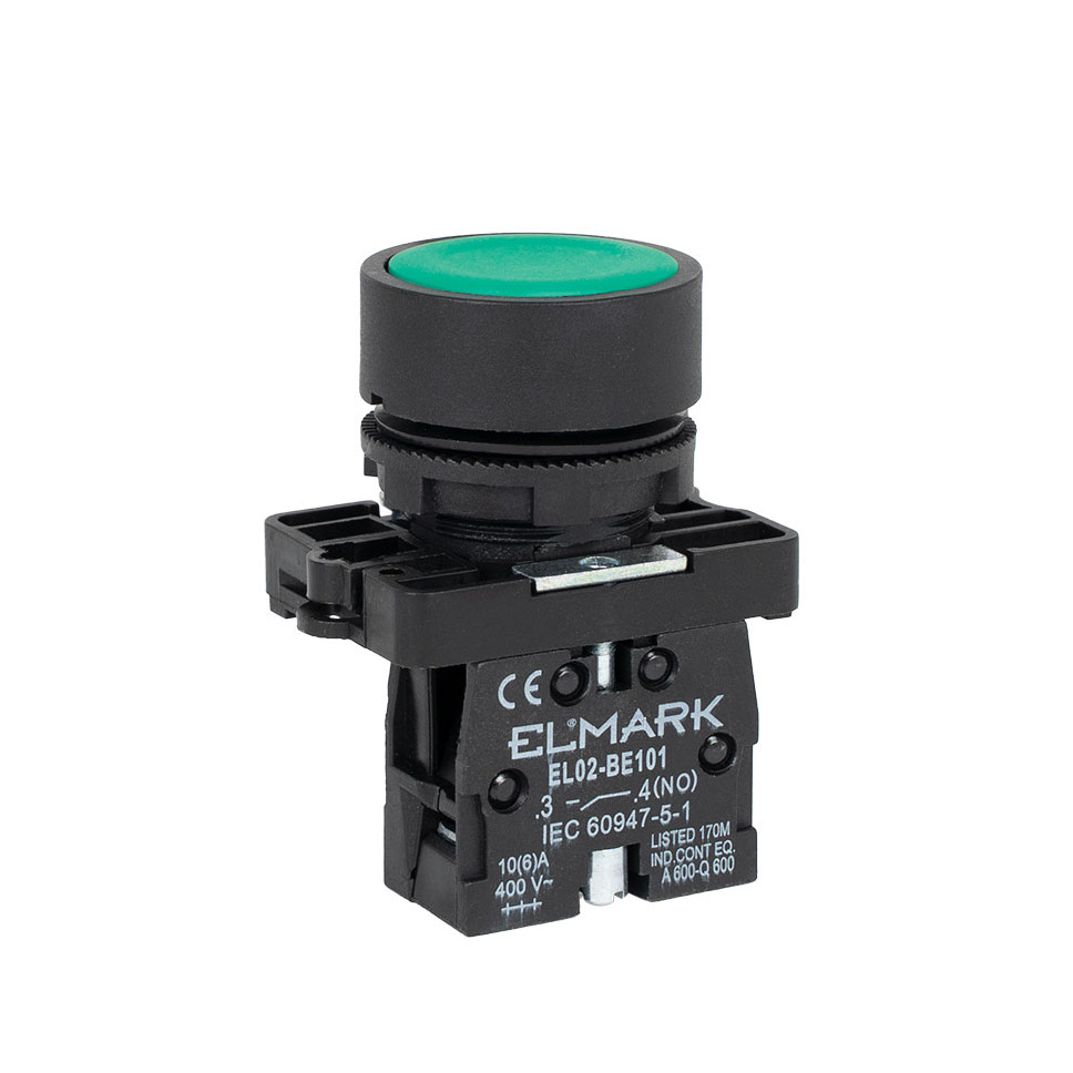 TASTER RAVNI ZELENI XB2-BA31 NO FI22 EL401031 NO+NC